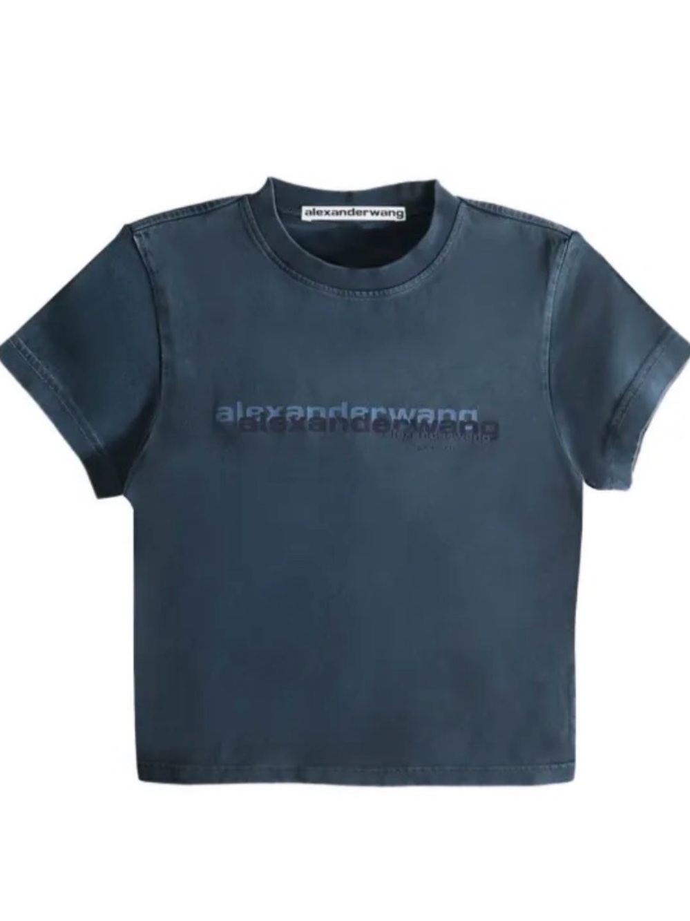 Alexander Wang Womens Dark Navy Logo Tee
